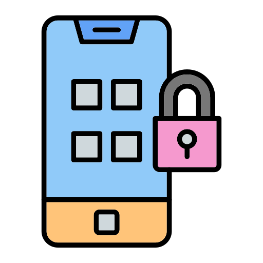 seguridad móvil icono gratis