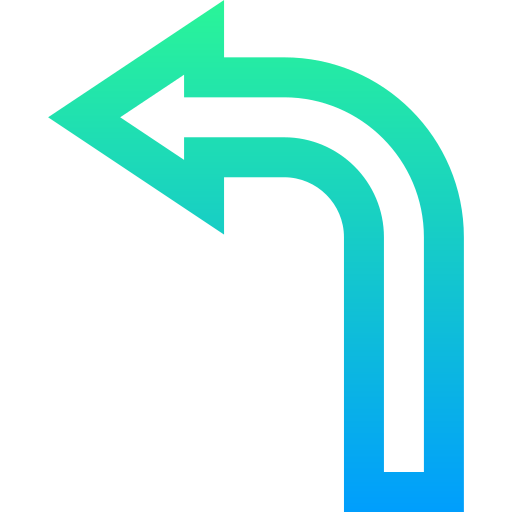 Turn left Super Basic Straight Gradient icon