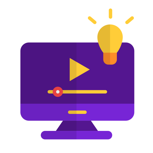 tutoriales en vídeo icono gratis