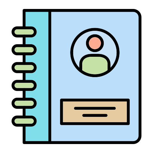 Contact book Generic Outline Color icon