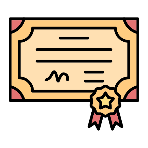 Certificate Generic Outline Color icon