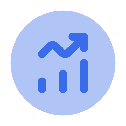 Chart up Generic Blue icon