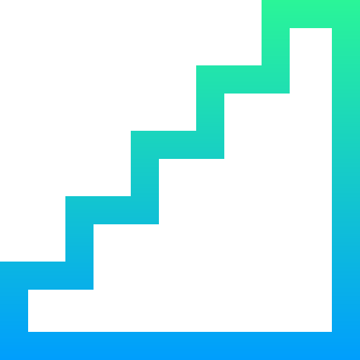 Stairs Super Basic Straight Gradient icon