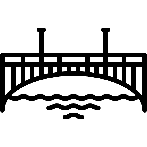 puente sobre un río icono gratis