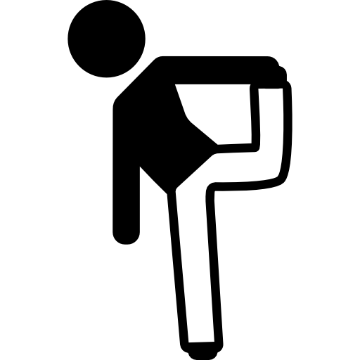 hombre estirando su pierna icono gratis