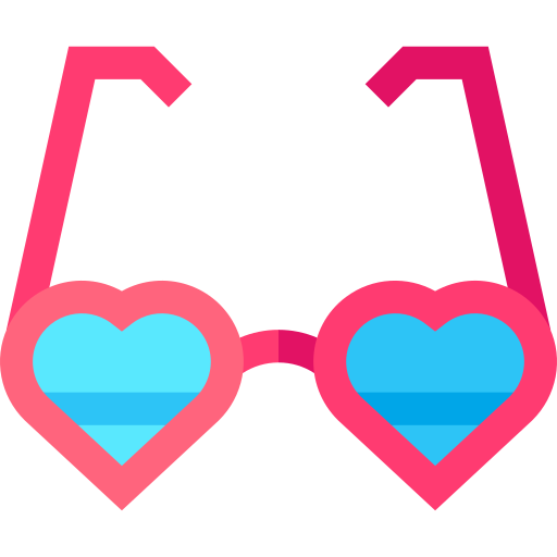 gafas de corazón icono gratis