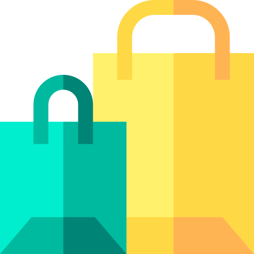 Shopping bags Basic Straight Flat icon