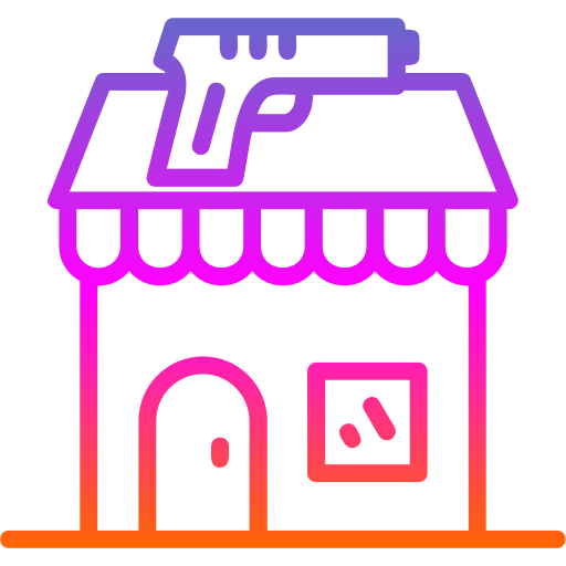 tienda de armas icono gratis