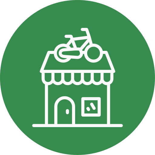 Tienda de bicicletas icono gratis