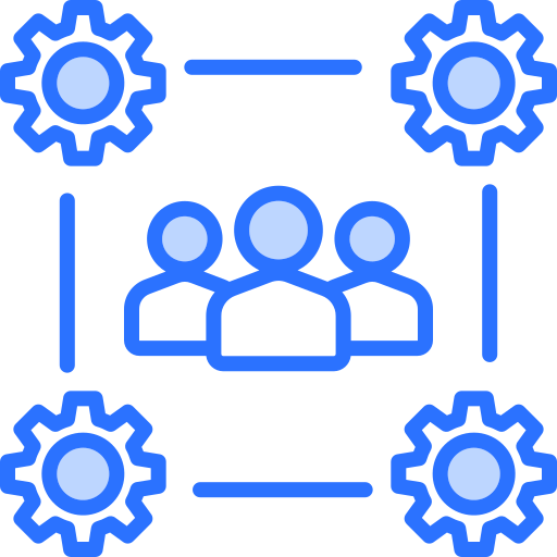 gestión de equipos icono gratis