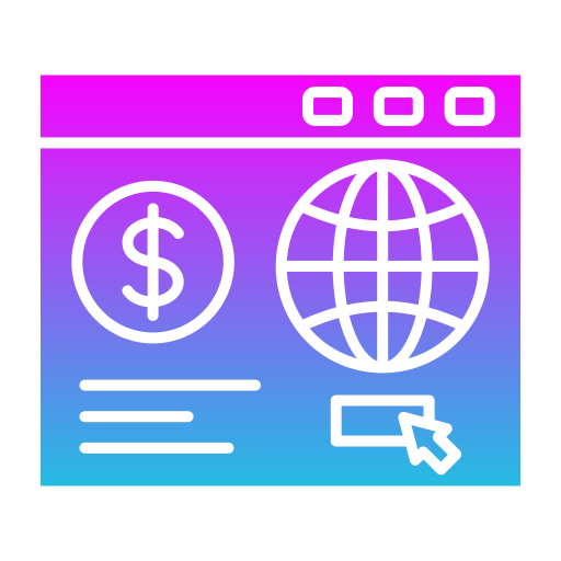 negocios en línea icono gratis