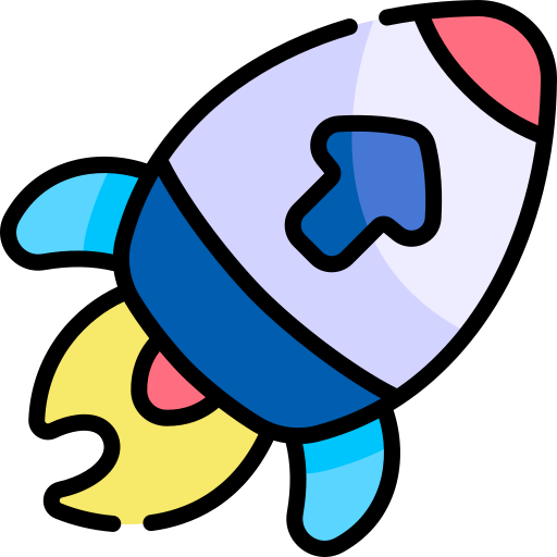 Rocket Kawaii Lineal color icon