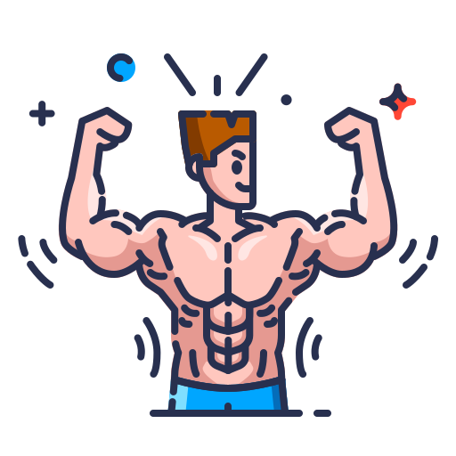 Muscle Icon - Download in Colored Outline Style