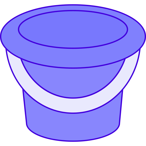 Bucket Generic Thin Outline Color icon