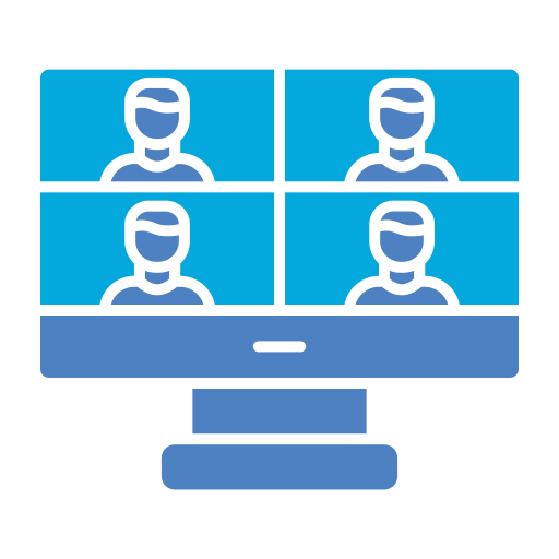 reunión en línea icono gratis