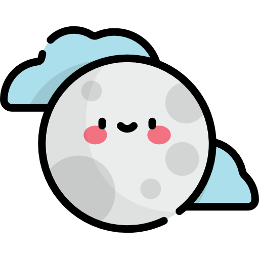 Icono De Luna Kawaii Lineal Color