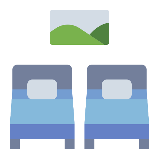 camas dobles icono gratis