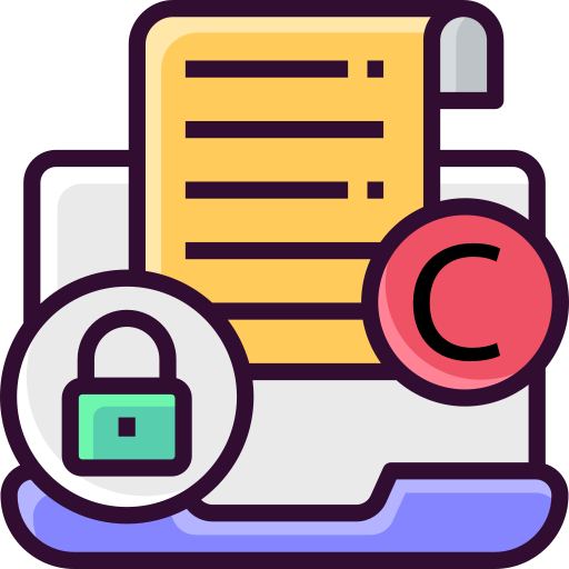 derechos de autor icono gratis