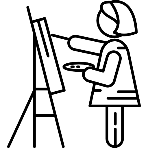 girl painter clipart
