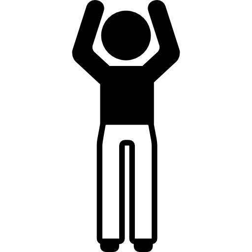 hombre con brazos arriba posición iconos gratis de deportes