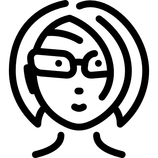 cabeza de mujer con gafas icono gratis