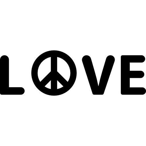 Amore con simbolo della pace Icone Gratuite