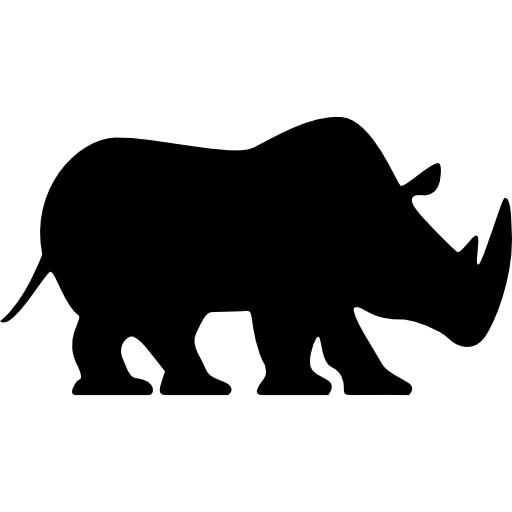 rhinoceros mirando a la derecha icono gratis