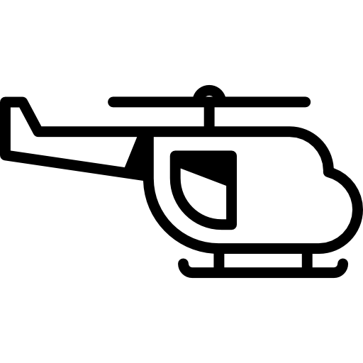 helicóptero a la derecha icono gratis