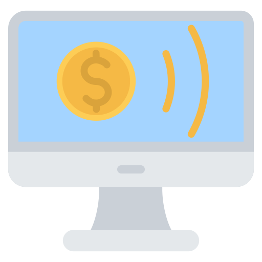 pago en línea icono gratis