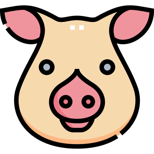 Pig Detailed Straight Lineal color icon