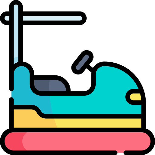 Bumper Car Kawaii Lineal Color Icon