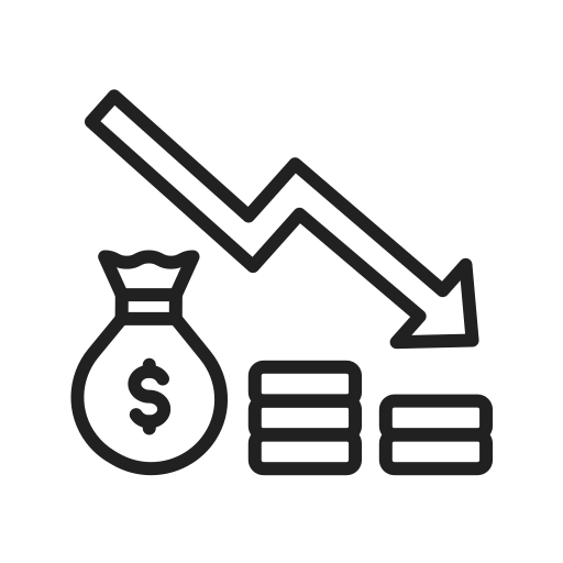 Recesión icono gratis