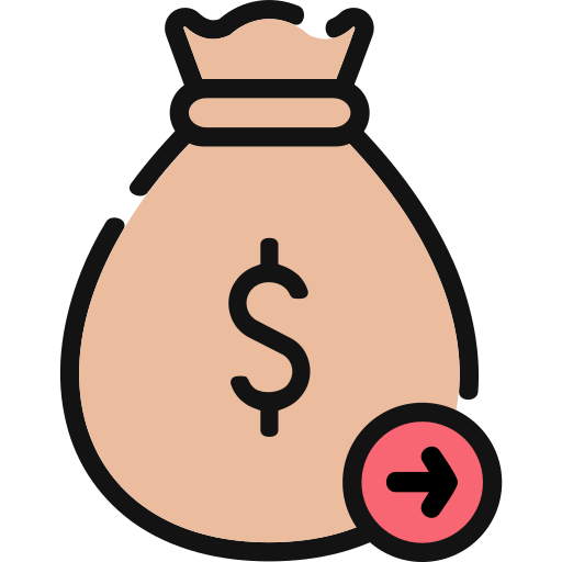 bolsa de dinero icono gratis