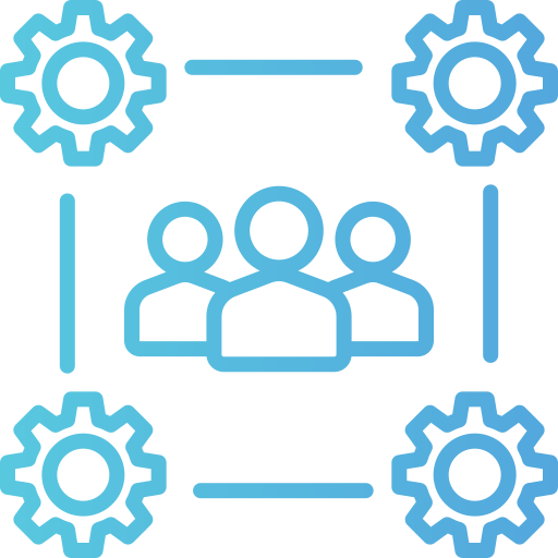 gestión de equipos icono gratis
