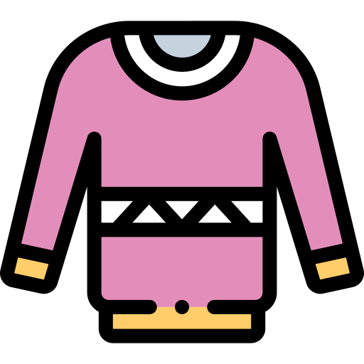 Sweater Detailed Rounded Lineal color icon