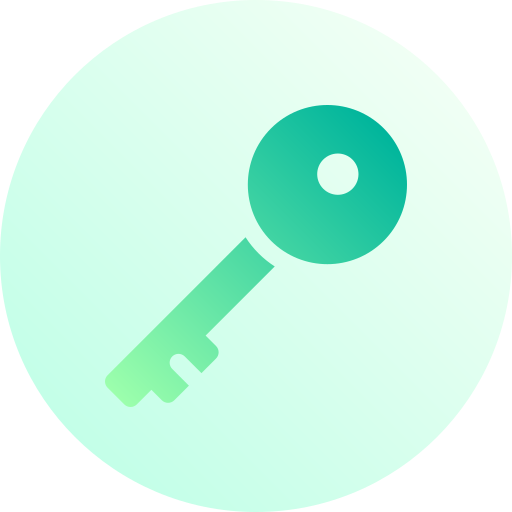 Key Basic Gradient Circular icon