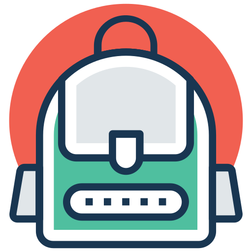 bolsa para la escuela icono gratis