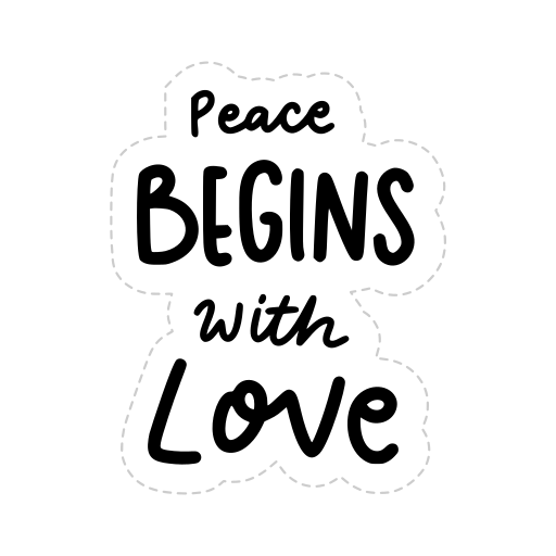 Peace and love free sticker