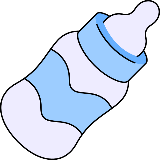 biberon lait accessoires bébé allaitement - icône bleue 14365283 Art  vectoriel chez Vecteezy
