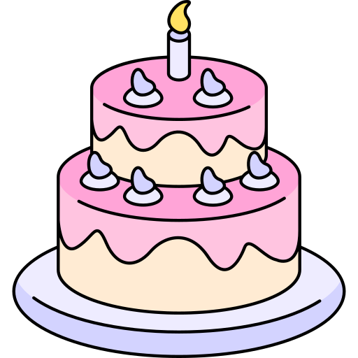 Cake Generic Thin Outline Color icon