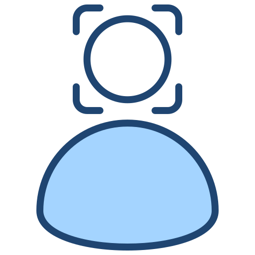 Face recognition Generic Blue icon