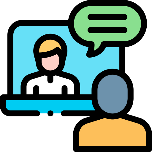 Online Interview Detailed Rounded Lineal Color Icon