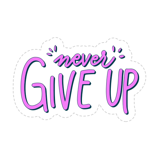 Never give up free sticker