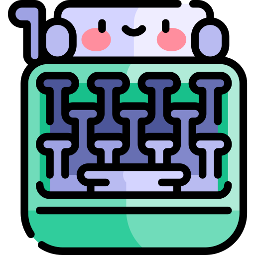 Typewriter Kawaii Lineal color icon