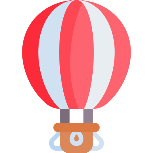 Hot air balloon Kawaii Flat icon