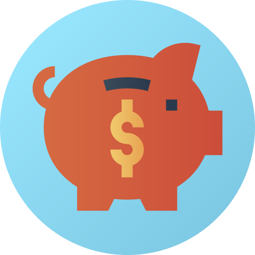 Savings Flat Circular Gradient icon