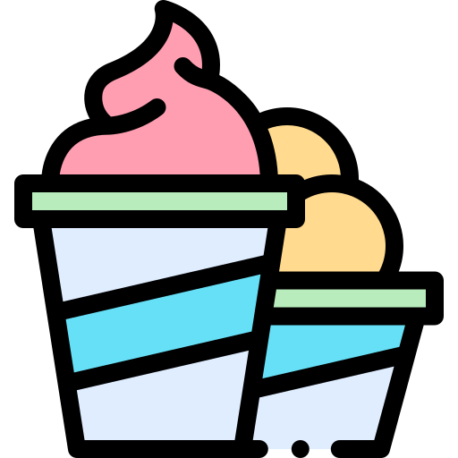 Ice cream Detailed Rounded Lineal color icon