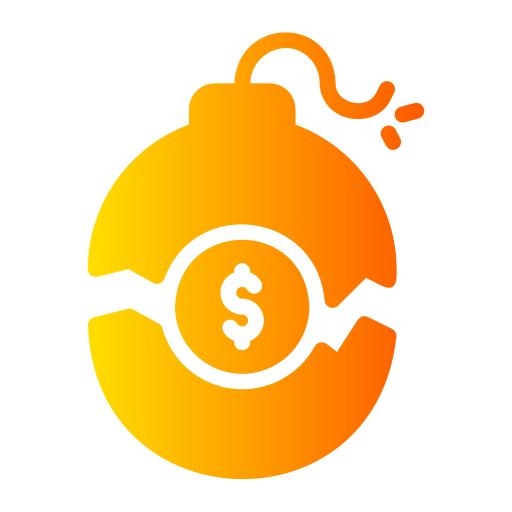 Debt bomb free icon Debt bomb free icon
