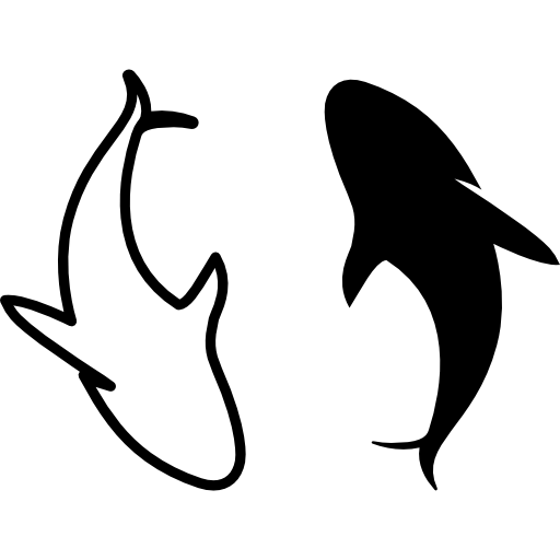 dos delfines icono gratis