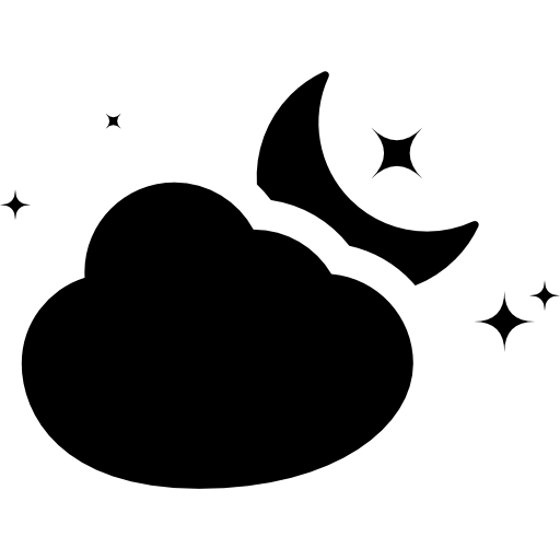 Crescent Moon Stars and Cloud - Free nature icons